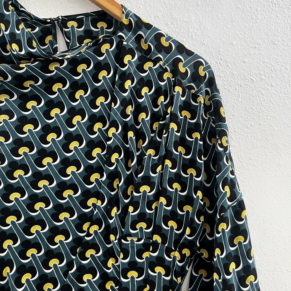 MARNI 100% Silk Geometric Print Midi Dress Size IT=40/ US=4 - Picture 8 of 12